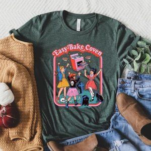 Retro Easy Bake Coven Halloween Shirt, Vintage Graphic Print Tee Gift